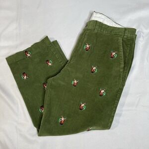 Castaway Mens 40x27 Embroidered Christmas Santa Beachcomber Corduroy Pants Chino